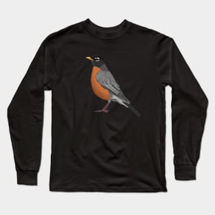 American Robin Bird Birder Birdlover Birdwatcher Animal Long Sleeve T-Shirt